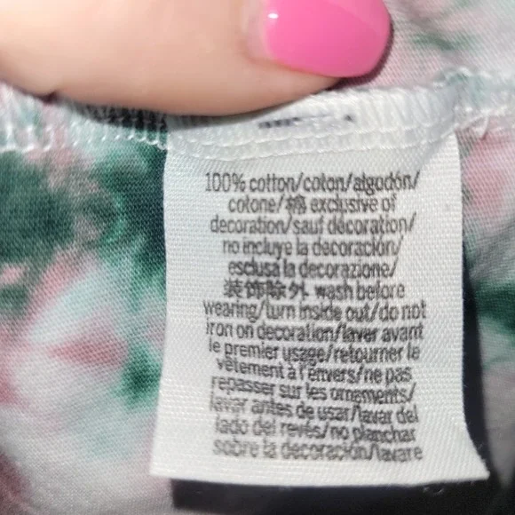 Victoria's Secret PINK 2 Pack XL T-Shirts Green Solid Tie Dye Split Neck Cotton - Picture 8 of 12